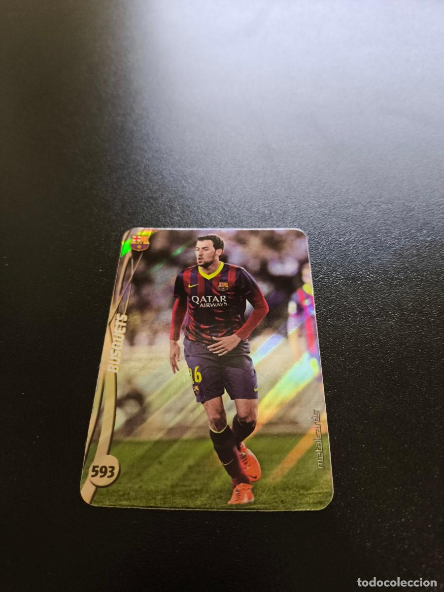Cromos de F&uacute;tbol: 593 SERGIO BUSQUETS BARCELONA BRILLO RAYAS PLATA MUNDICROMO LIGA 2014 2015 14 15 NO PANINI ESTE