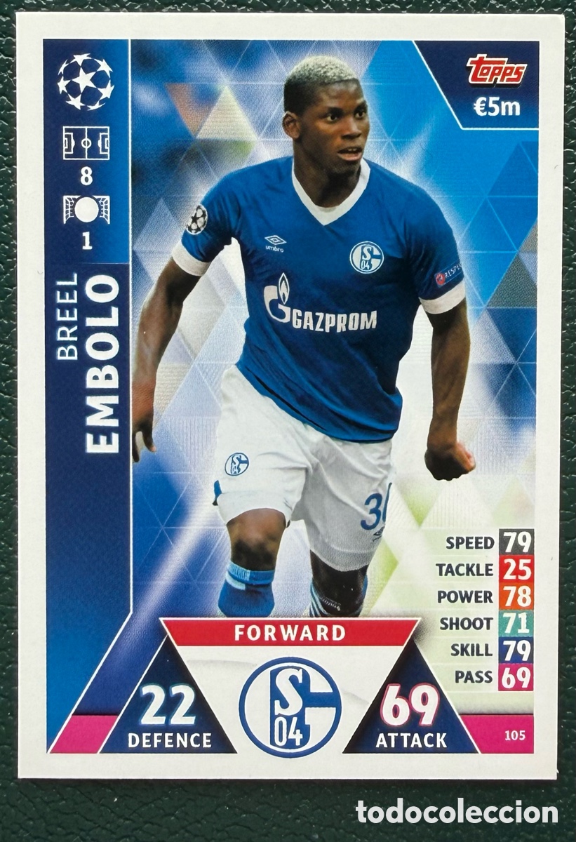 Figurine di Calcio: 105 BREEL EMBOLO FC SCHALKE 04 FICHAS ALBUM MATCH ATTAX CHAMPIONS TOPPS 2018 2019 18 19