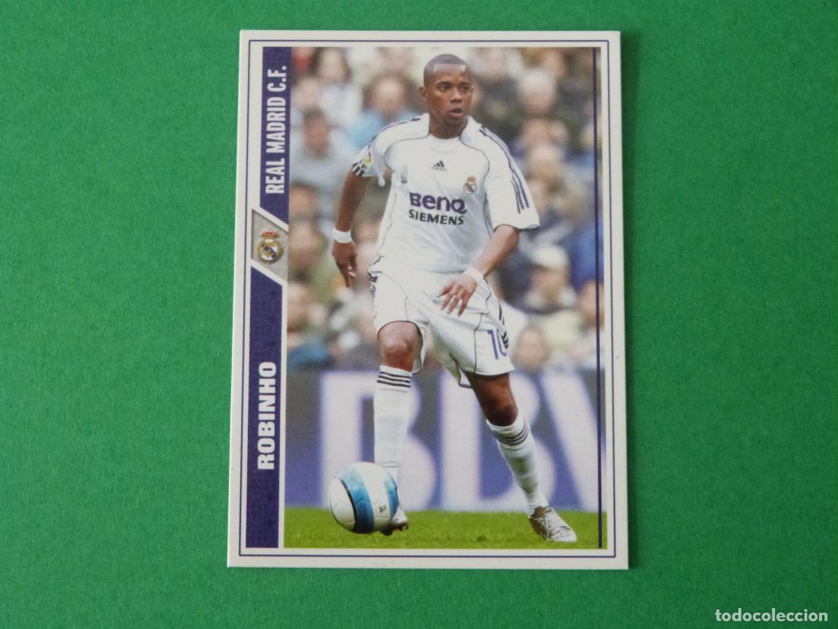 Cromos de F&uacute;tbol: TRADING CARD FUTBOL ROBINHO REAL MADRID C.F. N&ordm; 22 FICHAS LIGA MUNDICROMO 2007-2008/07-08