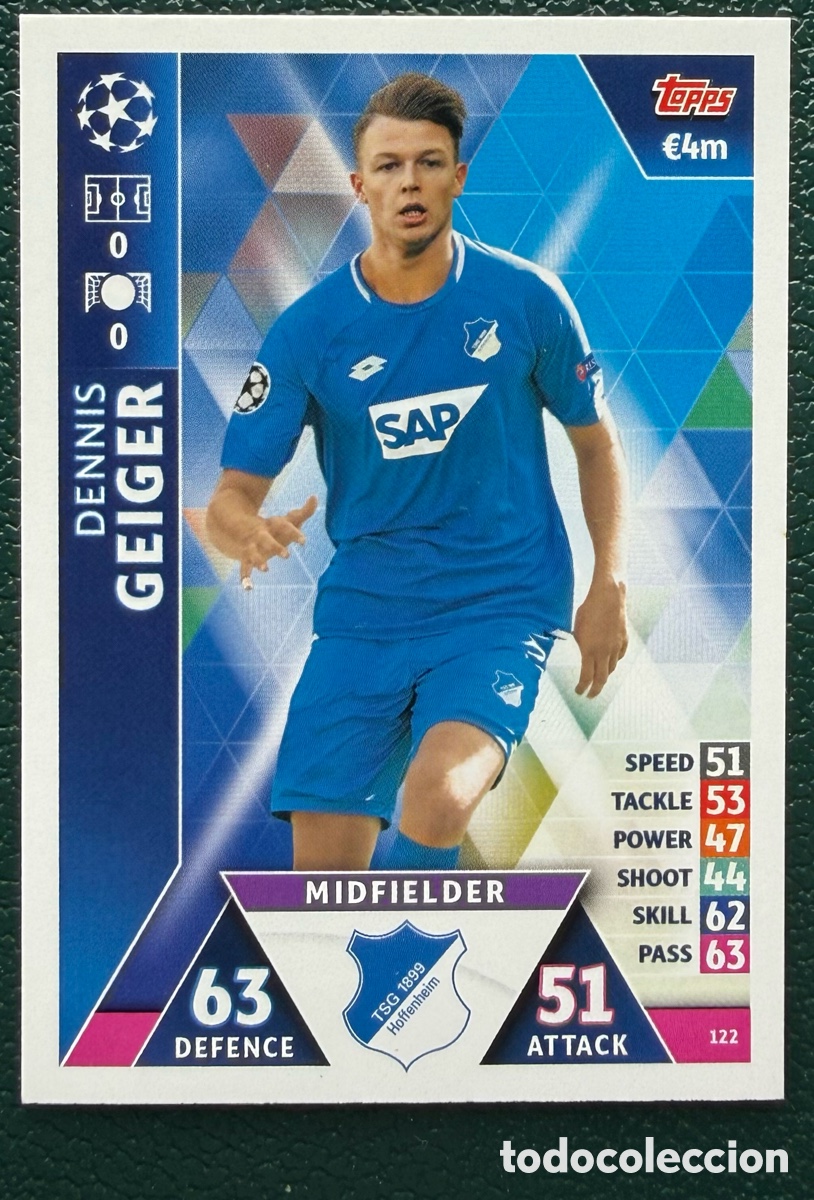 Figurine di Calcio: 122 DENNIS GEIGER TSG 1899 HOFFENHEIM FICHAS ALBUM MATCH ATTAX CHAMPIONS TOPPS 2018 2019 18 19