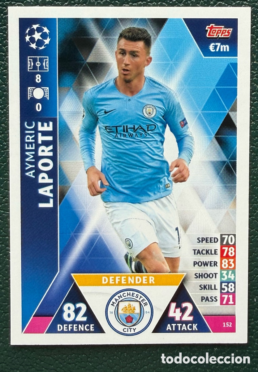 Cromos de Futebol: 152 AYMERIC LAPORTE MANCHESTER CITY FICHAS ALBUM MATCH ATTAX CHAMPIONS TOPPS 2018 2019 18 19