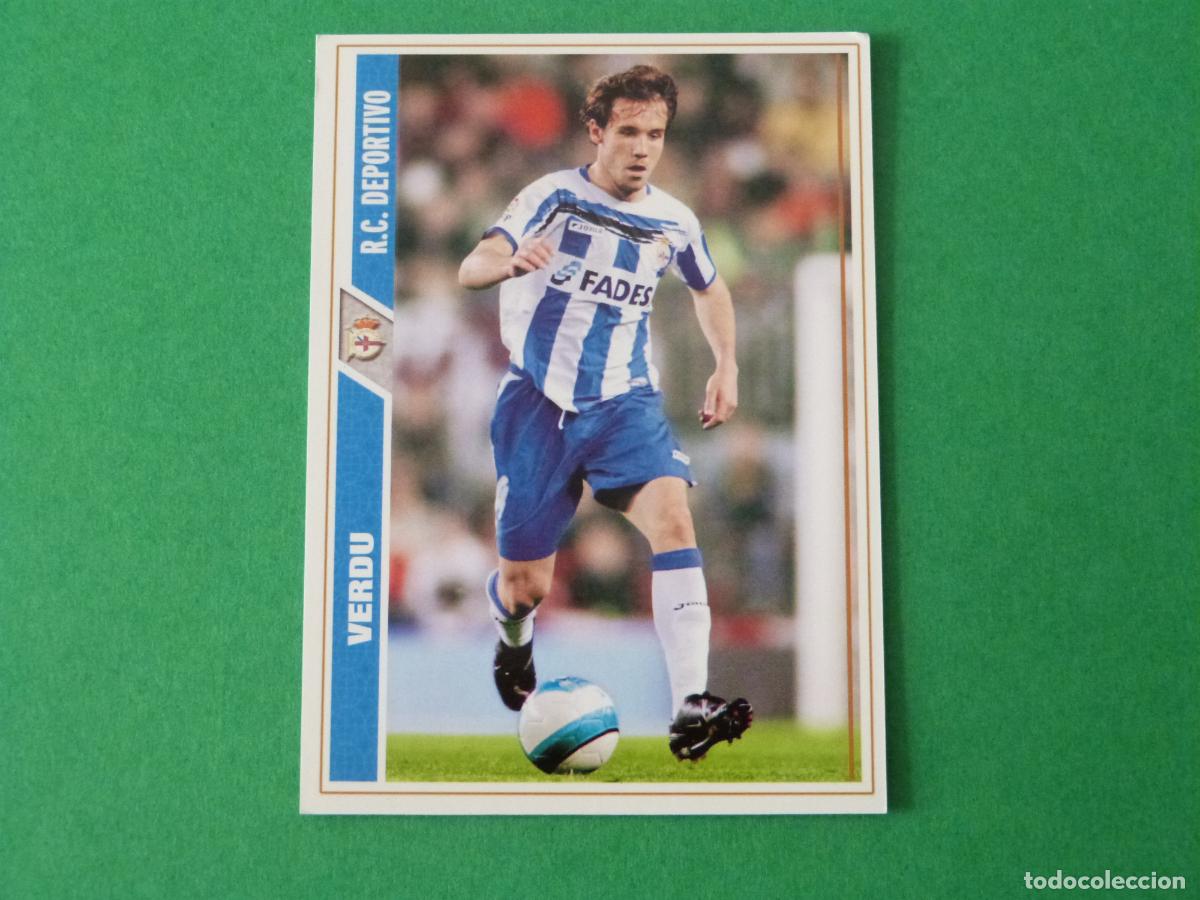 Cromos de F&uacute;tbol: TRADING CARD FUTBOL VERDU DEPORTIVO LA CORU&Ntilde;A N&ordm; 343 FICHAS LIGA MUNDICROMO 2007-2008/07-08