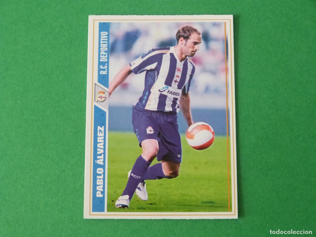 Figurine di Calcio: TRADING CARD FUTBOL PABLO ALVAREZ DEPORTIVO LA CORU&Ntilde;A N&ordm; 338 FICHAS LIGA MUNDICROMO 2007-2008/07-08