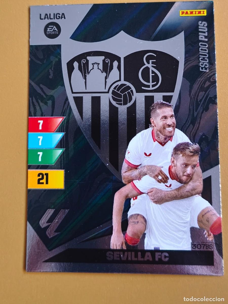 Cromos de F&uacute;tbol: escudo plus sevilla, 2023 24