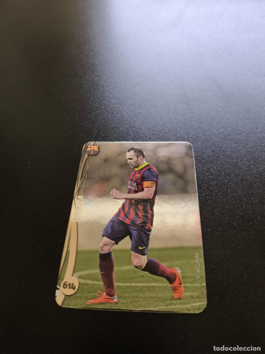 Cromos de F&uacute;tbol: 614 INIESTA BARCELONA BRILLO LISO PLATA MUNDICROMO LIGA 2014 2015 14 15 NO PANINI ESTE