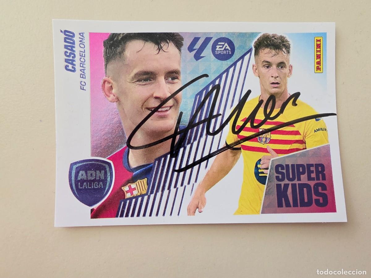 Cromos de F&uacute;tbol: Cromo firmado de Marc Casad&oacute; con aut&oacute;grafo, FC Barcelona