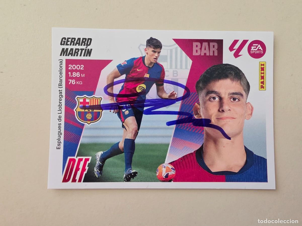 Cromos de F&uacute;tbol: Cromo firmado de Gerard Mart&iacute;n con aut&oacute;grafo, FC Barcelona