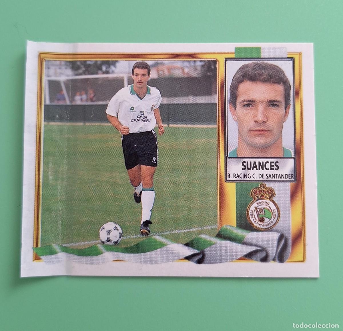 Cromos de F&uacute;tbol: CROMO DE FUTBOL FICHAJE BIS 2 SUANCES RACING DESPEGADO VENTANILLA LATERAL 95 96 1995 1996 RJO
