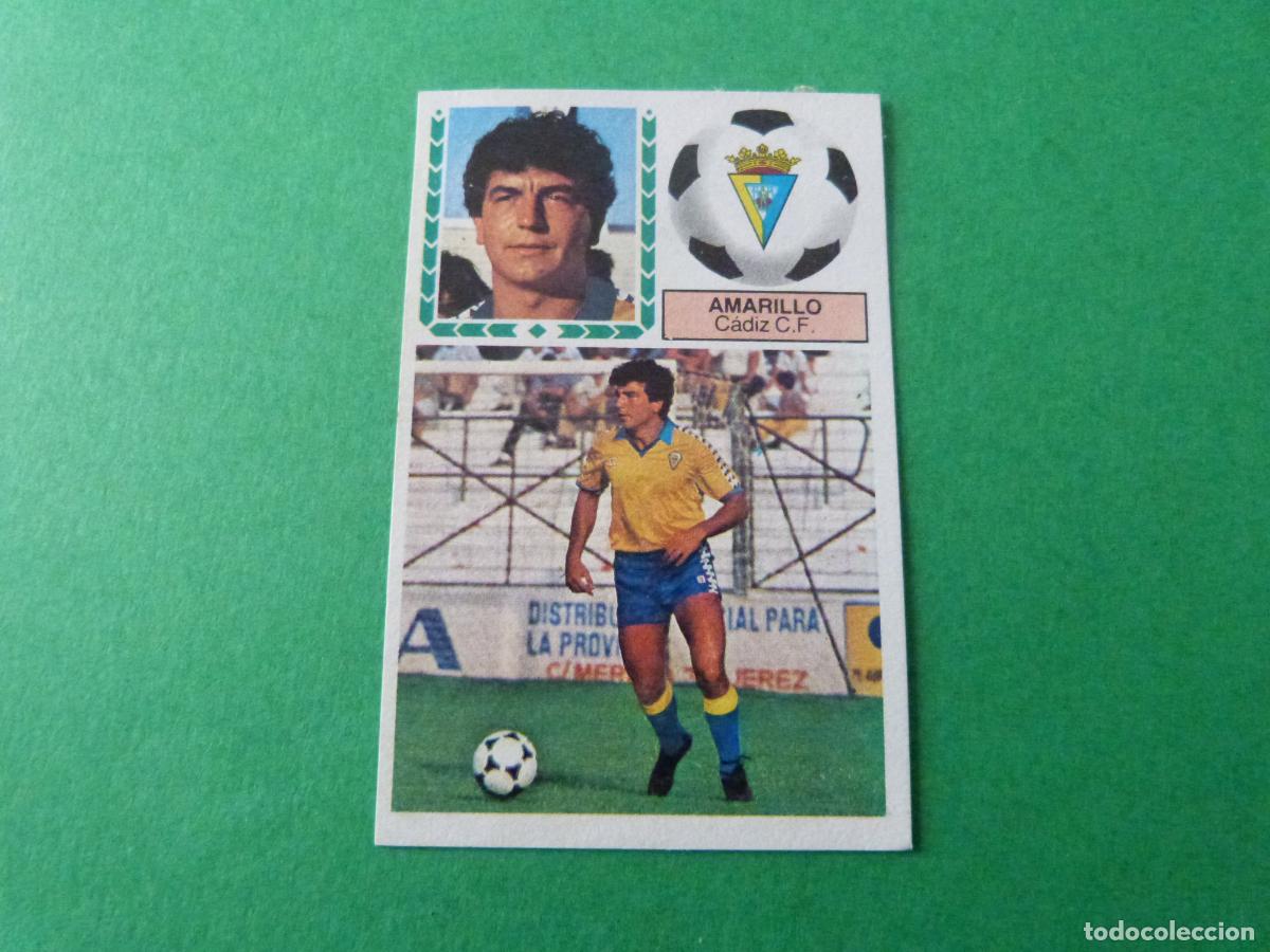 Cromos de F&uacute;tbol: CROMO FUTBOL AMARILLO CADIZ C.F. DOBLE IMAGEN DESPEGADO LIGA ESTE 1983-1984/83-84