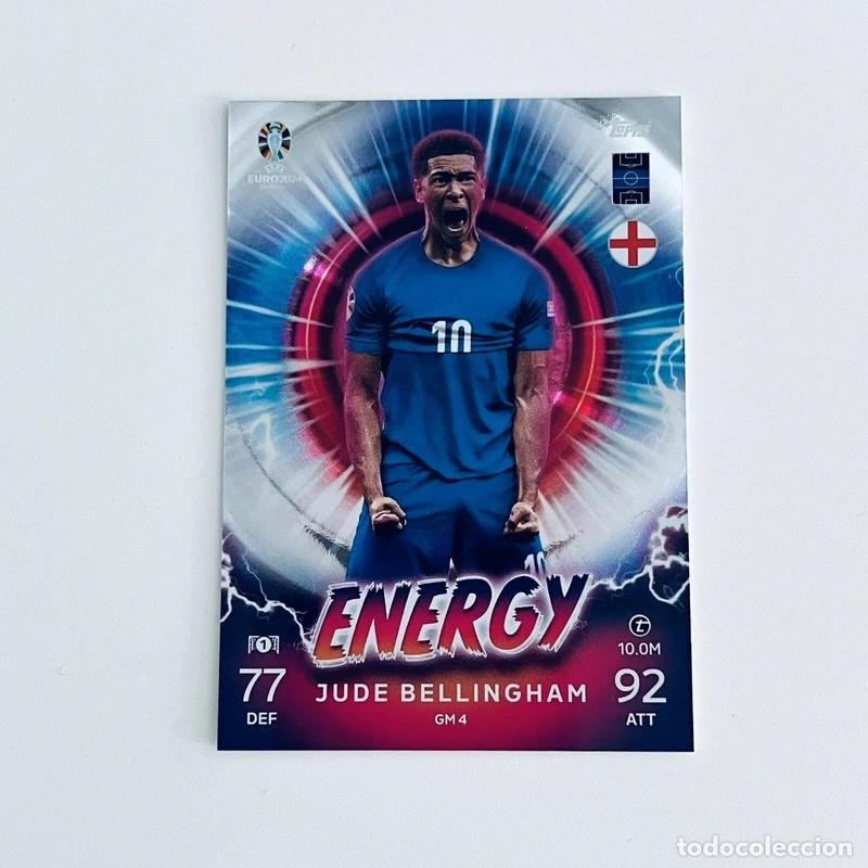 Football Stickers: cromo ENERGY Jude Bellingham Topps Match Attax UEFA EURO 2024 genuine Card mint GM 4
