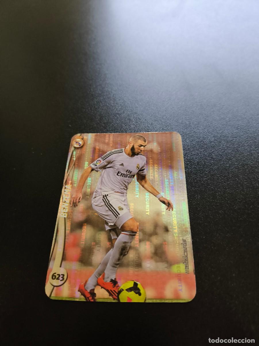 Cartes &agrave; collectionner de Football: 623 BENZEMA REAL MADRID BRILLO SECURITY PLATA MUNDICROMO LIGA 2014 2015 14 15 NO PANINI ESTE
