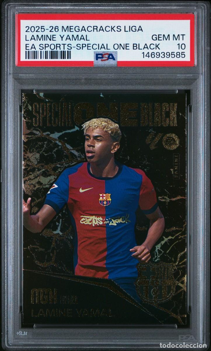 Cromos de Futebol: Lamine Yamal FC Barcelona Special One Black Panini Megacracks 2025 2026 PSA 10