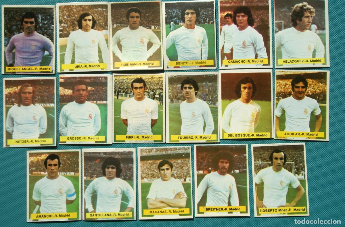 Cromos de F&uacute;tbol: ED. FINI 75 76 REAL MADRID. EQUIPO COMPLETO SIN PEGAR. DEP LEGAL MA