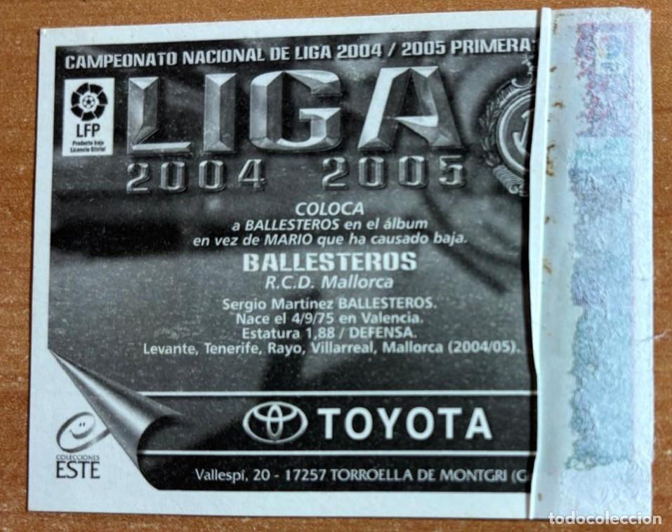 Cromos de f&uacute;tbol: EDICIONES ESTE 2004-2005 04 05 BALLESTEROS (MALLORCA) COLOCA VENTANILLA LEER - Foto 2