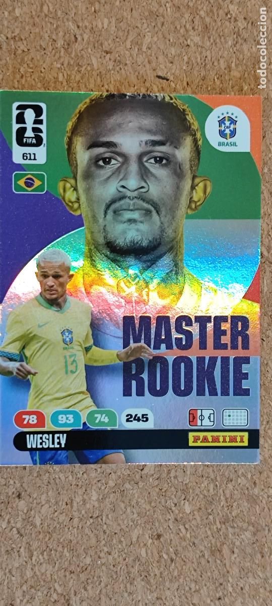 Cromos de F&uacute;tbol: ADRENALYN XL FIFA WORLD CUP 2026 CARD MASTER ROOKIE WESLEY BRASIL # 611 PANINI