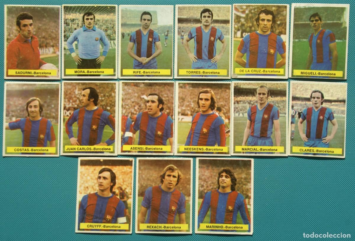 Football Stickers: ED. FINI 75 76 BARCELONA. EQUIPO COMPLETO RECUPERADO. TODO LO EDITADO EN DEP. LEGAL MA
