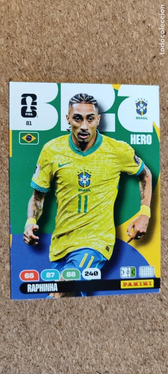 Cromos de F&uacute;tbol: ADRENALYN XL FIFA WORLD CUP 2026 CARD RAPHINHA BRASIL # 81 PANINI