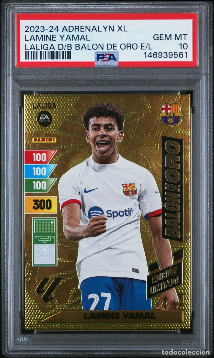 Cromos de F&uacute;tbol: Rookie Lamine Yamal Adrenalyn XL Balon de Oro 2023 24 Panini E.Limitada PSA 10