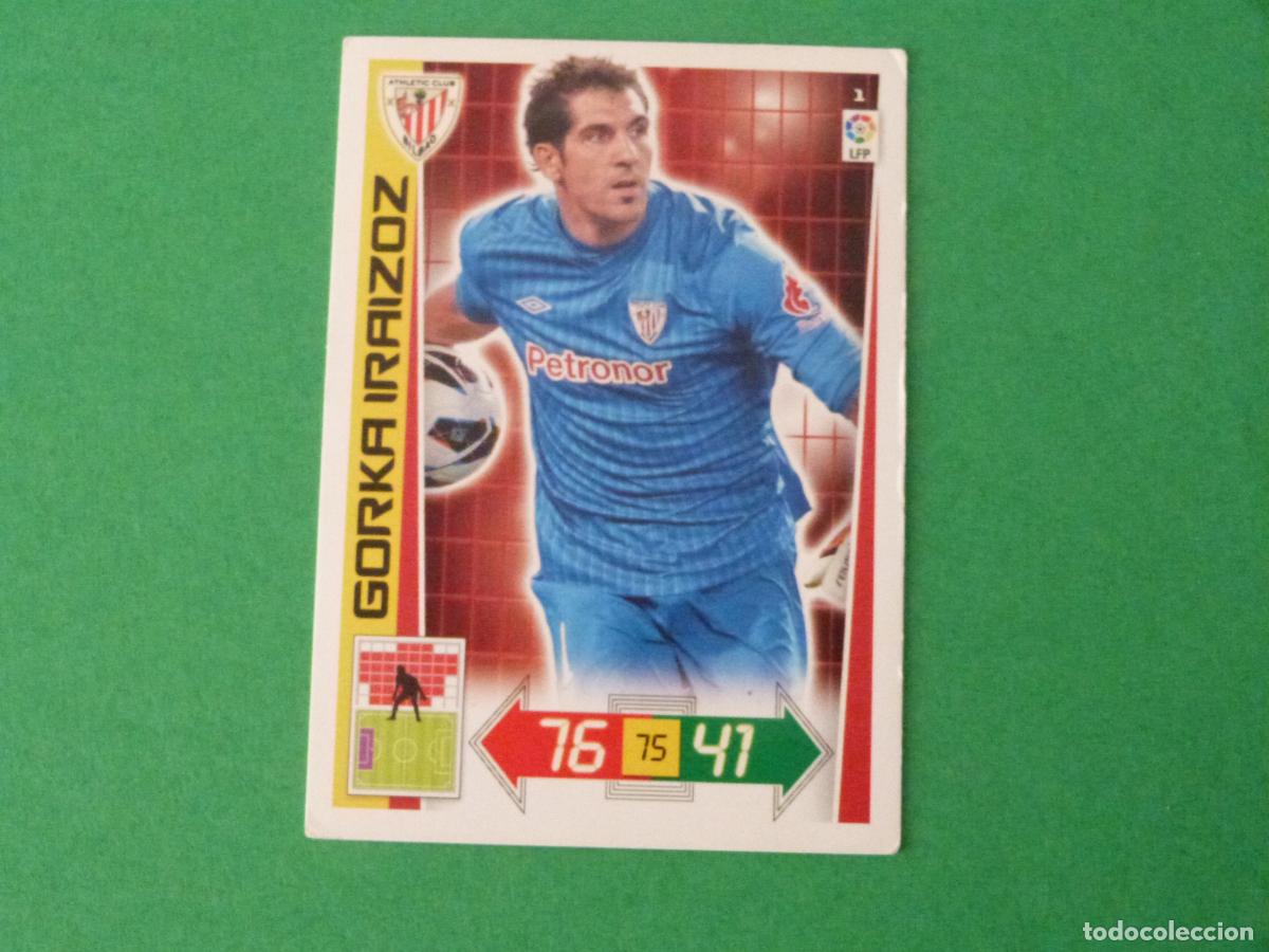 Cromos de F&uacute;tbol: TRADING CARD FUTBOL GORKA IRAIZOZ ATH. BILBAO N&ordm; 1 LIGA ADRENALYN XL 2012-2013/12-13
