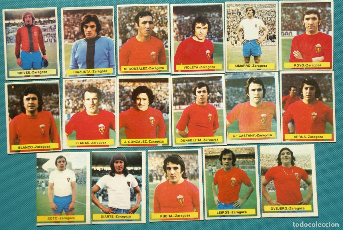 Fu&szlig;ball-Sticker: ED. FINI 75 76 ZARAGOZA. EQUIPO COMPLETO RECUPERADO. TODO LO EDITADO EN DEP LEGAL MA