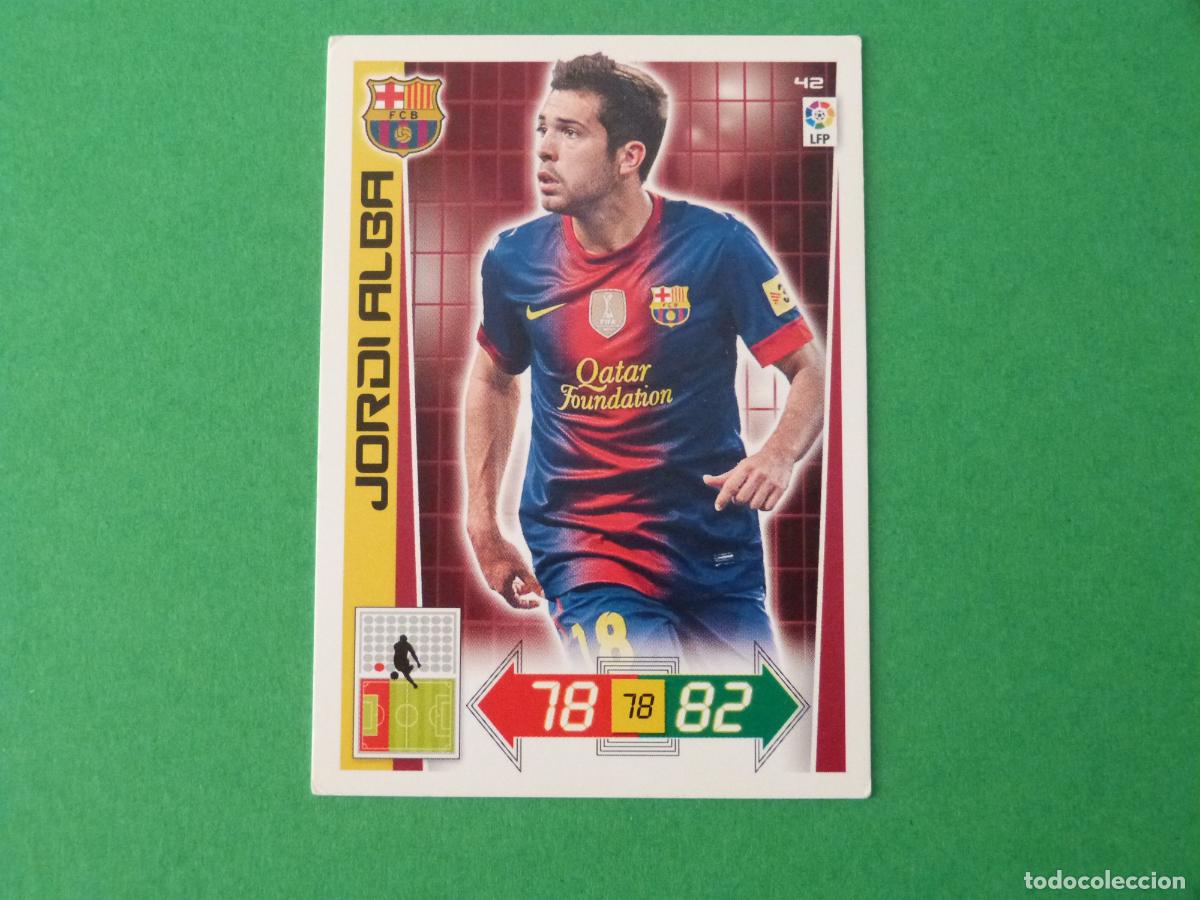 Cromos de F&uacute;tbol: TRADING CARD FUTBOL JORDI ALBA F.C. BARCELONA N&ordm; 42 LIGA ADRENALYN XL 2012-2013/12-13 PANINI