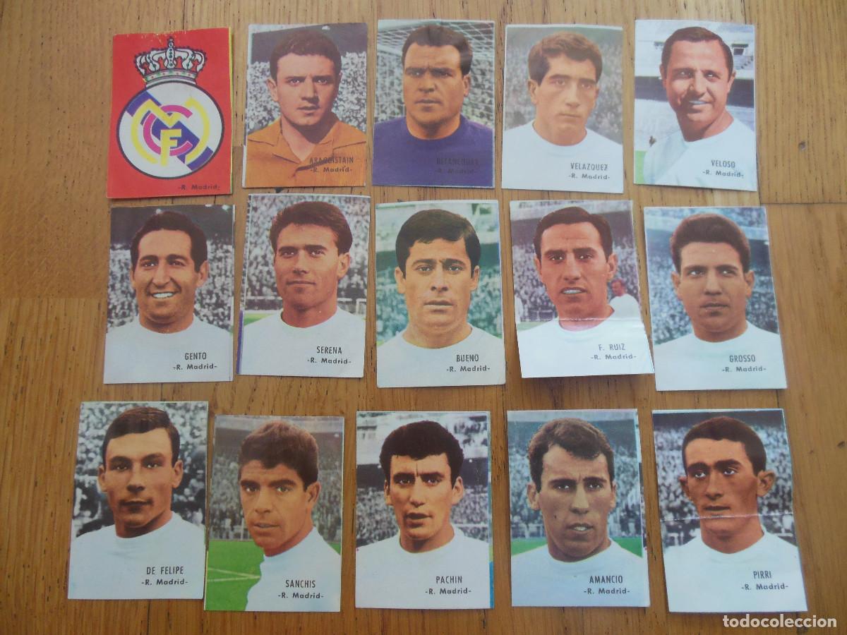 Cromos de F&uacute;tbol: 15 CROMOS DEL REAL MADRID F&Uacute;TBOL LIGA CROMO A&Ntilde;OS 60