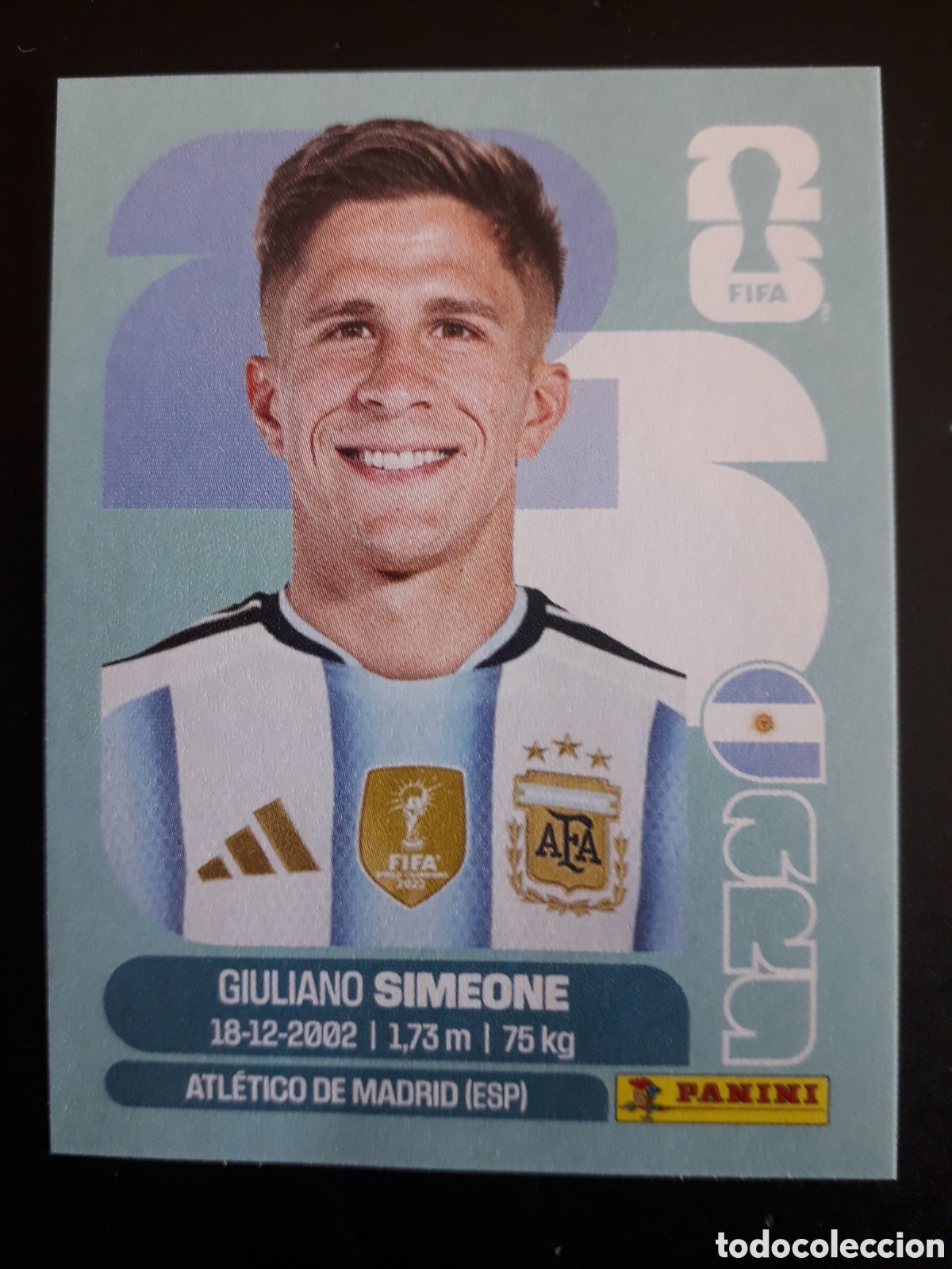 Cromos de F&uacute;tbol: GIULIANO SIMEONE ARGENTINA ARG 20 MUNDIAL F&Uacute;TBOL 2026 FIFA WORLD CUP PANINI SIN PEG PEDIDO M&Iacute;NIMO 3&euro;