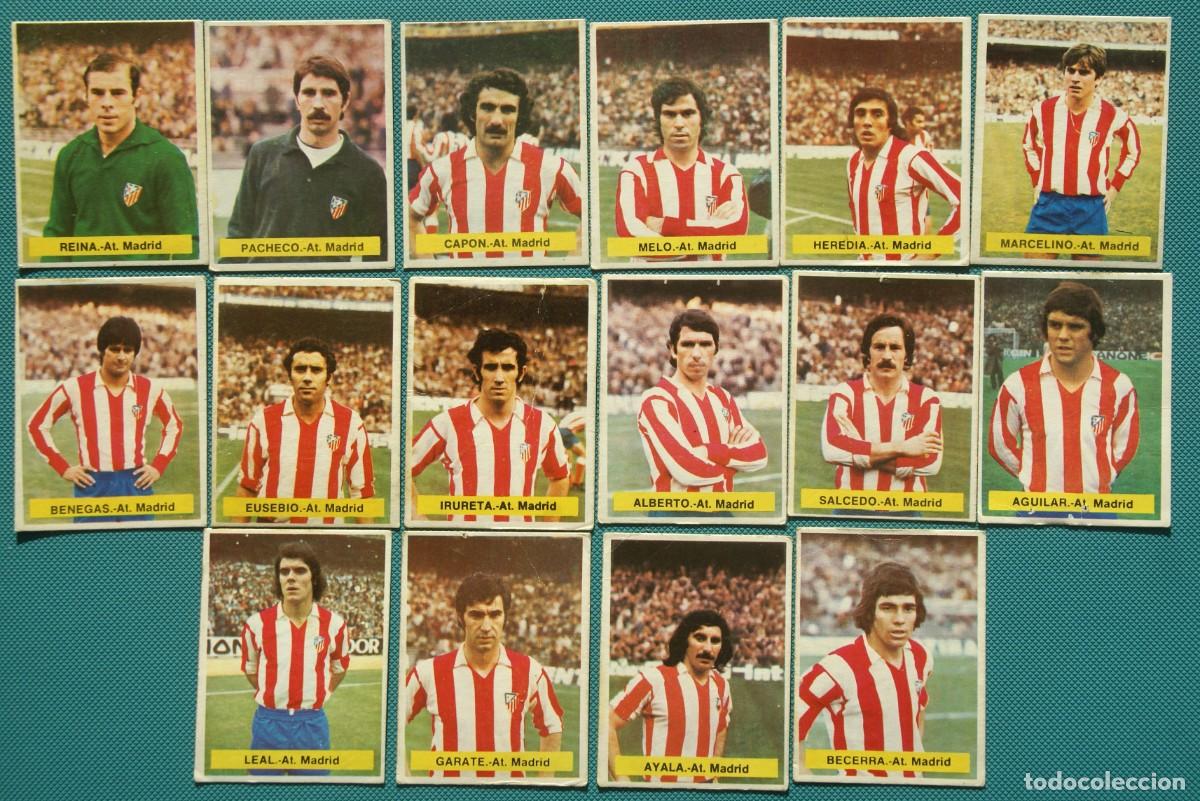 Fu&szlig;ball-Sticker: ED. FINI 75 76 AT MADRID. EQUIPO COMPLETO RECUPERADO. DEP LEGAL MA