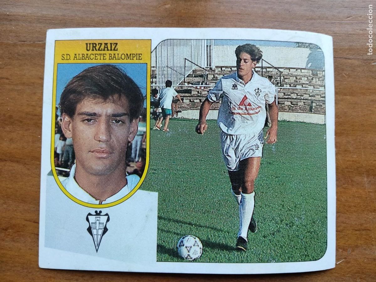 Fu&szlig;ball-Sticker: Urzaiz Albacete fichaje 33 cromo cart&oacute;n &aacute;lbum liga Este 91 92