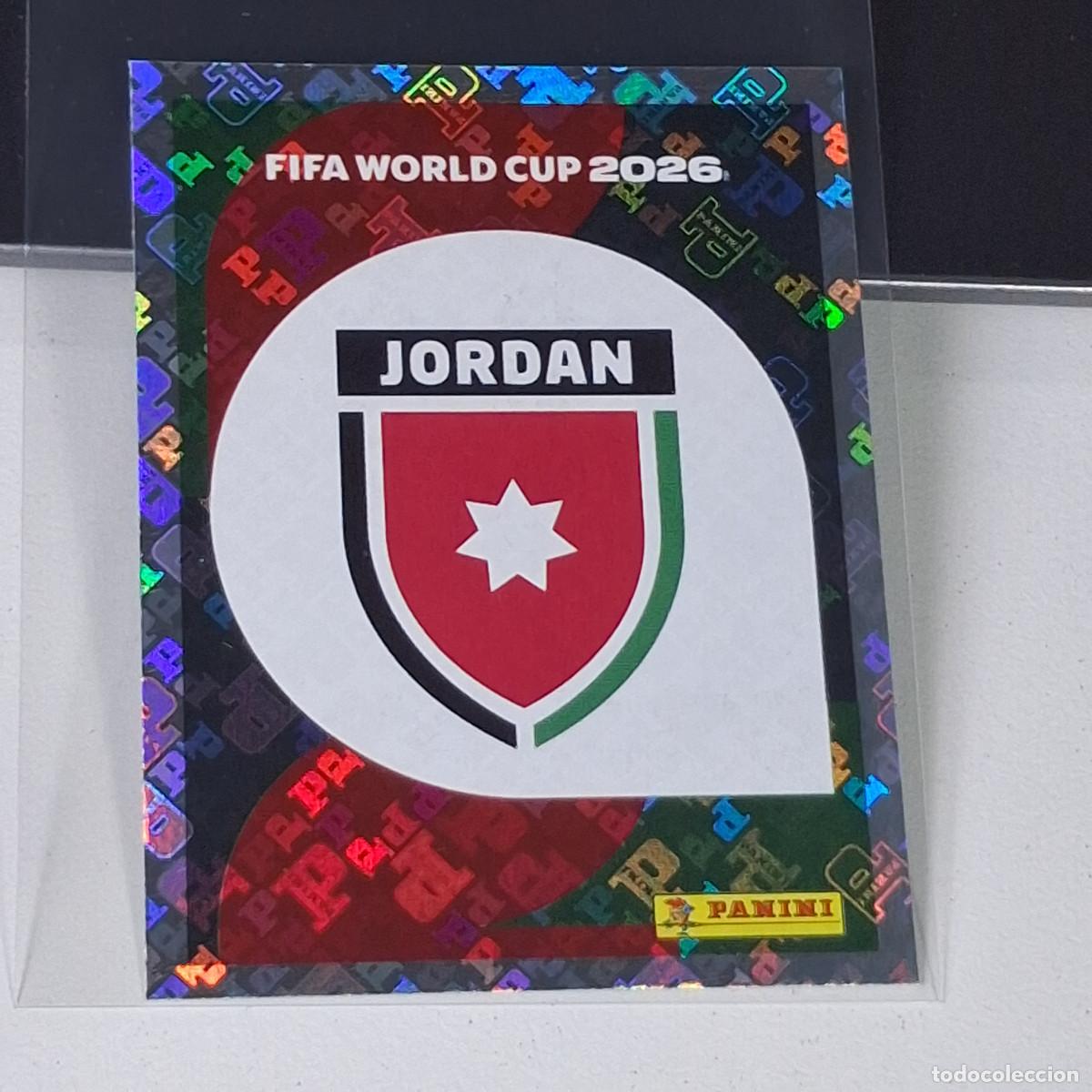 Cromos de F&uacute;tbol: B7 JOR 1 JOR1 ESCUDO LOGO BADGE 1 JORDANIA MUNDIAL FIFA WORLD CUP 2026 STICKER PANINI