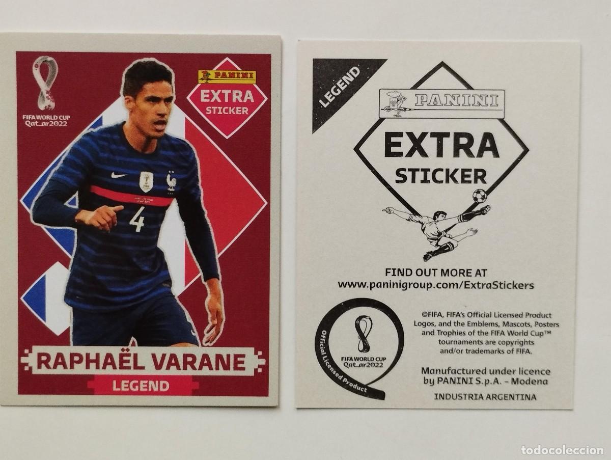 Cromos de F&uacute;tbol: CROMO STICKER EXTRA BASE PANINI ARGENTINA MUNDIAL DE FUTBOL QATAR 2022 LEGEND VARANE FRANCIA