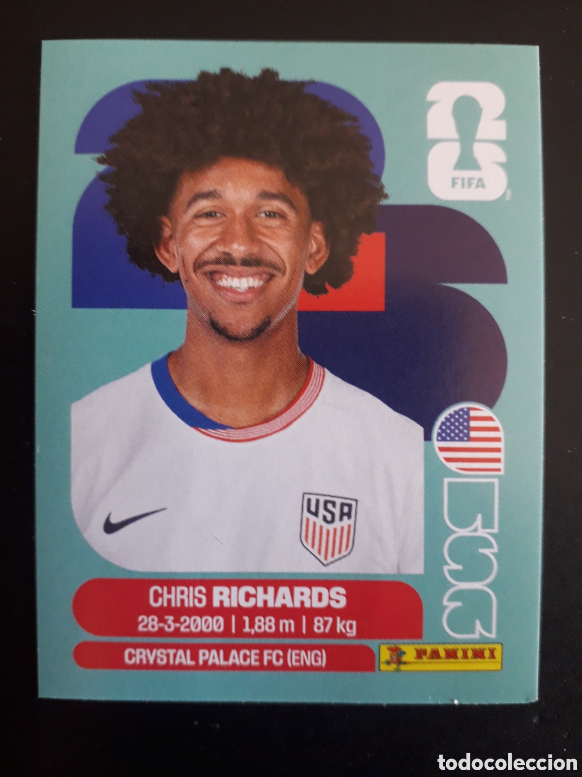 Cromos de F&uacute;tbol: RICHARDS ESTADOS UNIDOS USA 3 MUNDIAL F&Uacute;TBOL 2026 FIFA WORLD CUP PANINI SIN PEGAR PEDIDO M&Iacute;NIMO 3&euro;.