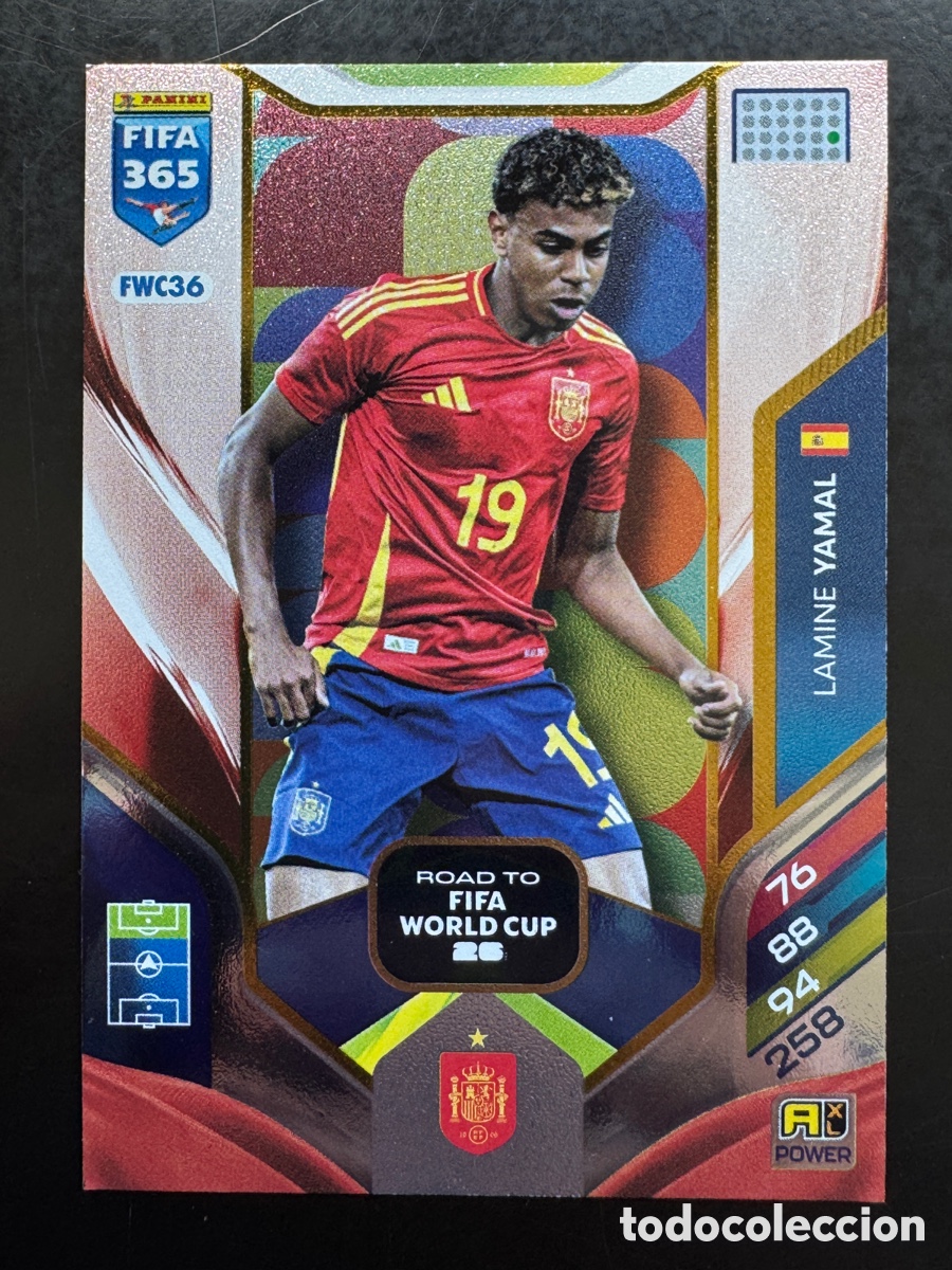 Cromos de F&uacute;tbol: Lamine Yamal FWC36 Espa&ntilde;a Adrenalyn FIFA 365 2026