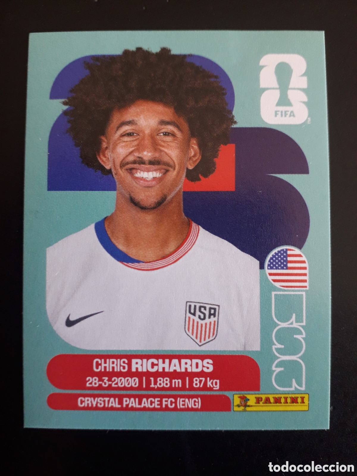 Cromos de F&uacute;tbol: RICHARDS ESTADOS UNIDOS USA 3 MUNDIAL F&Uacute;TBOL 2026 FIFA WORLD CUP PANINI SIN PEGAR PEDIDO M&Iacute;NIMO 3&euro;.