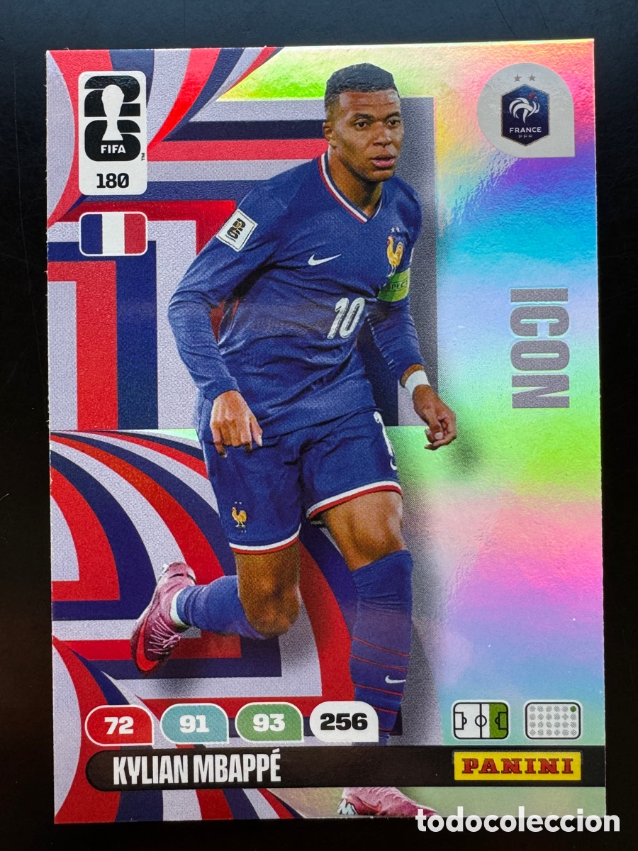 Cromos de F&uacute;tbol: Mbapp&eacute; 180 Icon Francia Adrenalyn Mundial 2026