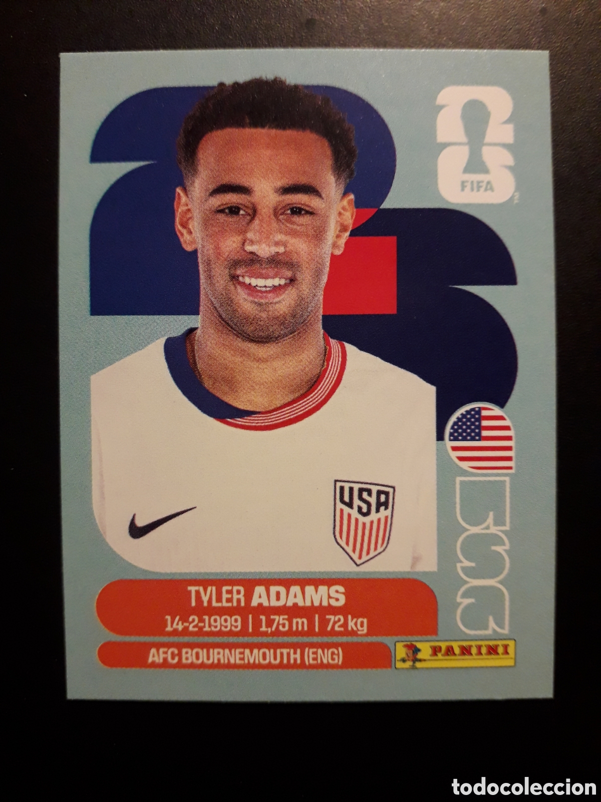 Cromos de F&uacute;tbol: ADAMS ESTADOS UNIDOS USA 8 MUNDIAL F&Uacute;TBOL 2026 FIFA WORLD CUP PANINI SIN PEGAR PEDIDO M&Iacute;NIMO 3&euro;