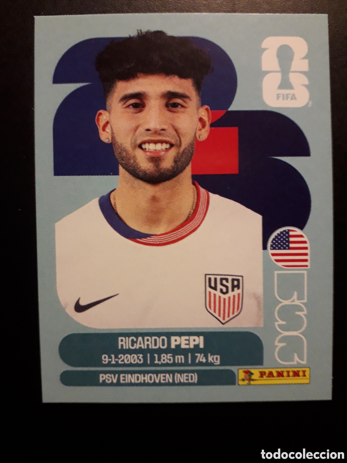 Figurine di Calcio: PEPI ESTADOS UNIDOS USA 18 MUNDIAL F&Uacute;TBOL 2026 FIFA WORLD CUP PANINI SIN PEGAR PEDIDO M&Iacute;NIMO 3&euro;