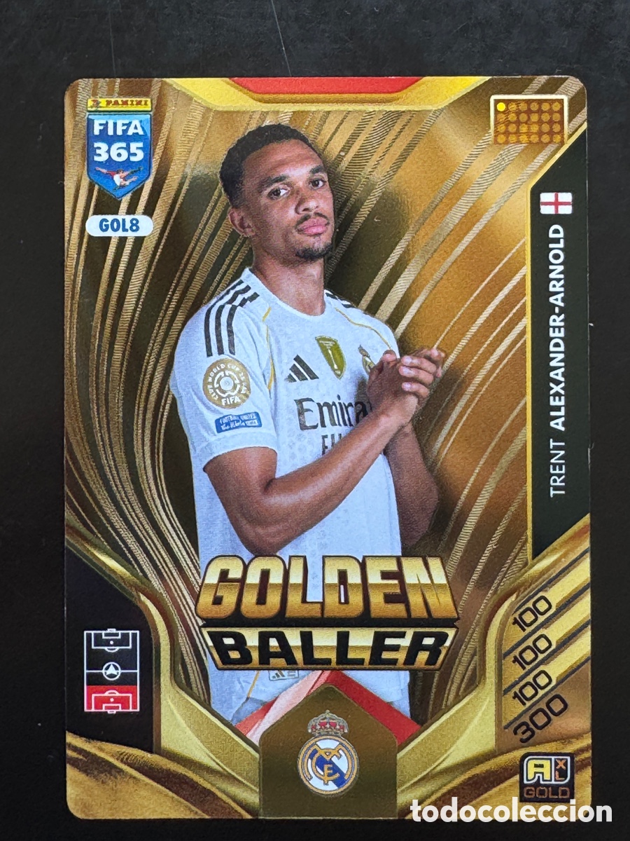Figurine di Calcio: Trent Alexander-Arnold Golden Baller GOL8 Real Madrid Adrenalyn FIFA 365 2026