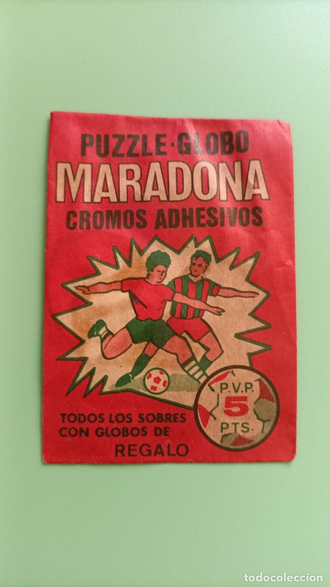 Cromos de F&uacute;tbol: SOBRE SIN ABRIR PUZZLE-GLOBO MARADONA