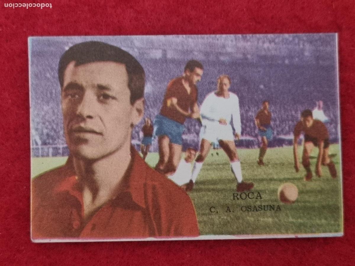 Football Stickers: CROMO FUTBOL ROCA DEL OSASUNA DISPUTANDO CON DI STEFANO ORIGINAL CF28