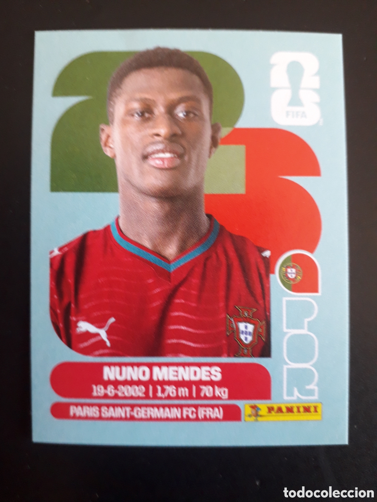 Fu&szlig;ball-Sticker: NUNO MENDES PORTUGAL POR 7 MUNDIAL F&Uacute;TBOL 2026 FIFA WORLD CUP PANINI SIN PEGAR PEDIDO M&Iacute;NIMO 3&euro;.
