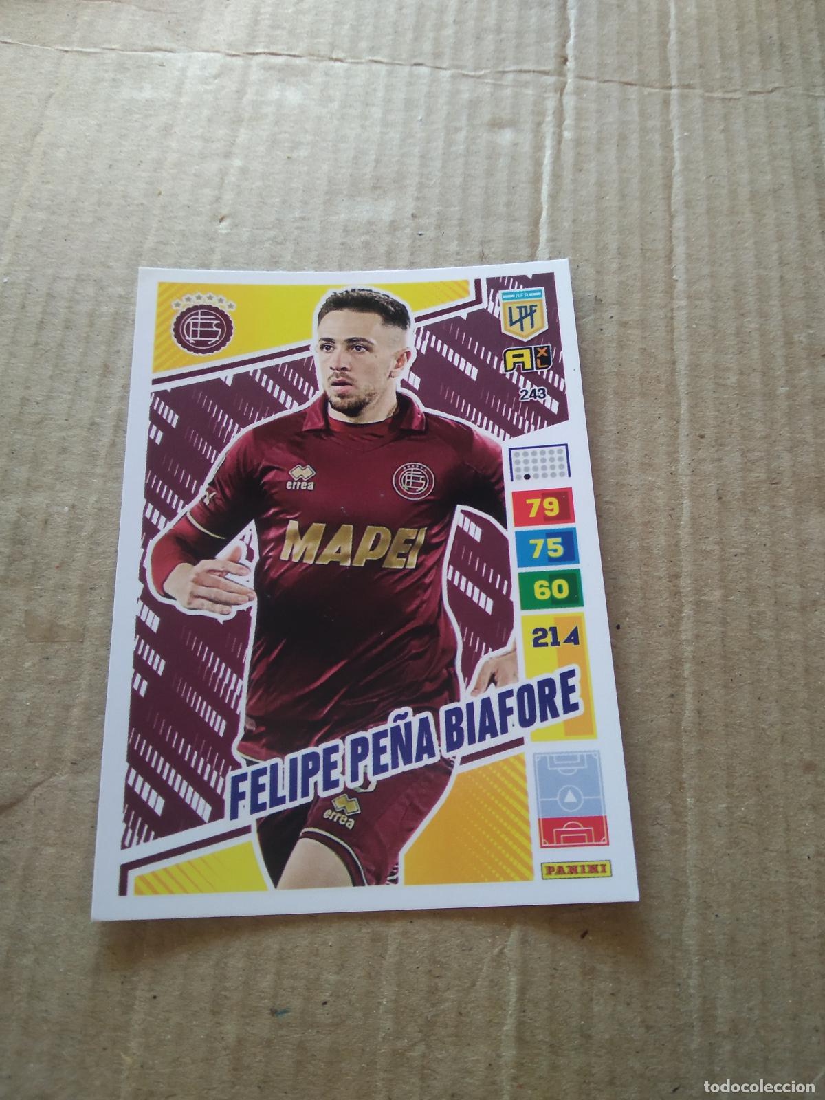 Cromos de F&uacute;tbol: 243 FELIPE PE&Ntilde;A BIAFORE LANUS CROMO FUTBOL PANINI ARGENTINO 2023 LIGA ARGENTINA ADRENALYN