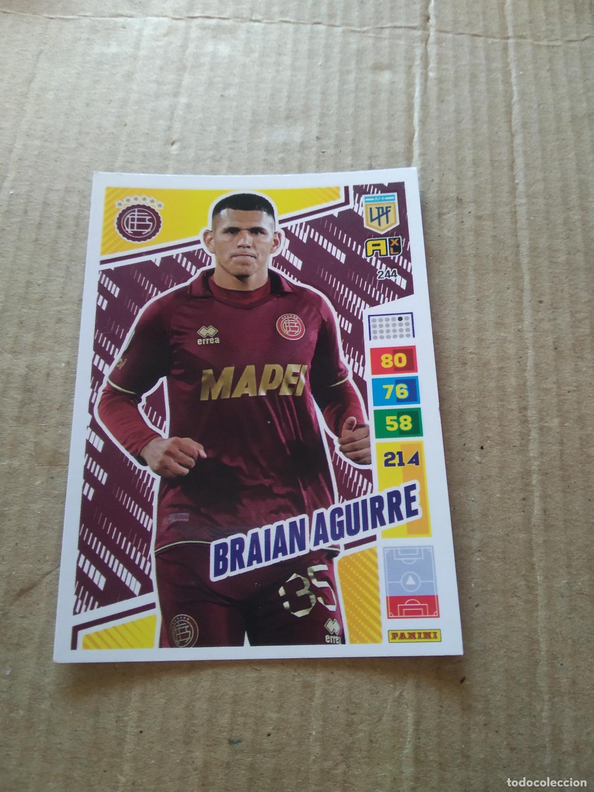 Cromos de F&uacute;tbol: 244 BRAIAN AGUIRRE LANUS CROMO FUTBOL PANINI ARGENTINO 2023 LIGA ARGENTINA ADRENALYN