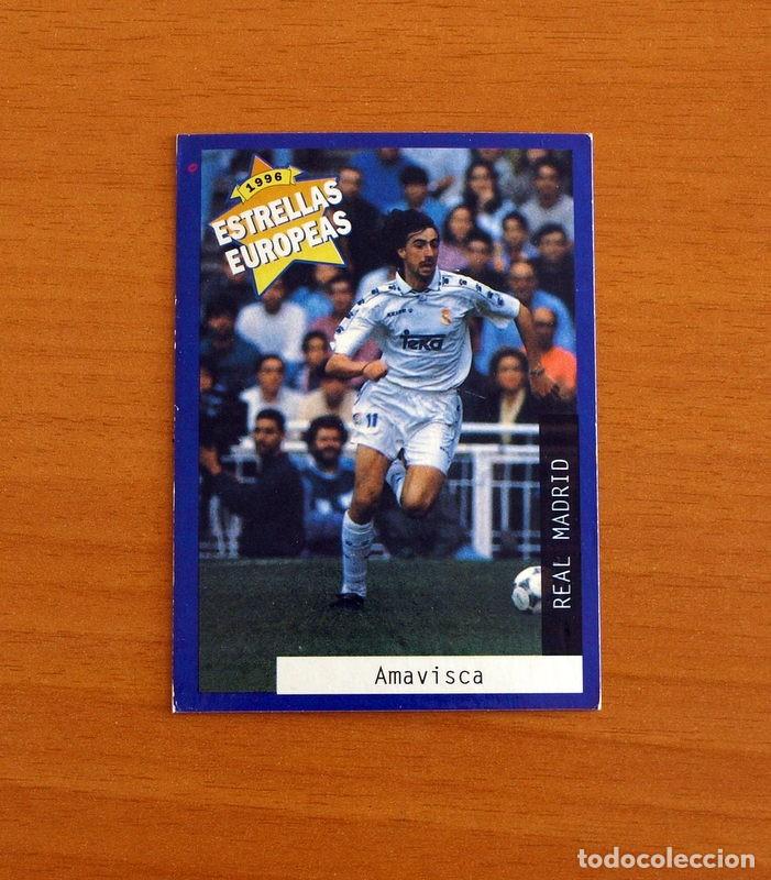 Cromos de F&uacute;tbol: Real Madrid - N&ordm; 5 Amavisca - Estrellas Europea Panini A&ntilde;o 1996
