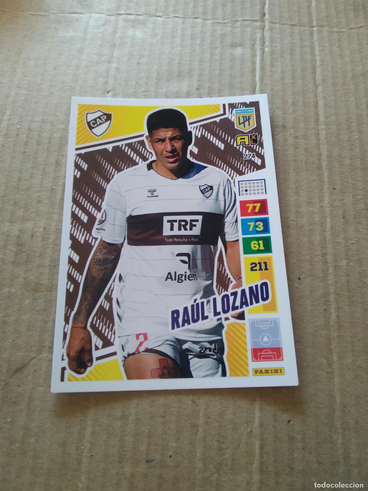 Cromos de F&uacute;tbol: 274 RAUL LOZANO PLATENSE CROMO FUTBOL PANINI ARGENTINO 2023 LIGA ARGENTINA ADRENALYN