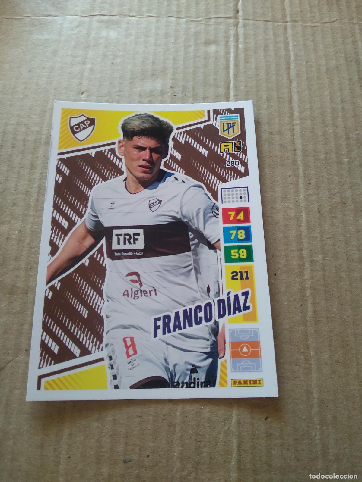 Cromos de F&uacute;tbol: 280 FRANCO DIAZ PLATENSE CROMO FUTBOL PANINI ARGENTINO 2023 LIGA ARGENTINA ADRENALYN