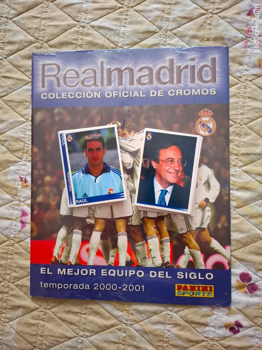 Cromos de F&uacute;tbol: ALBUM SIN ABRIR Y APROX. 100 CROMOS SIN REPETIR REAL MADRID 2000 2001 PANINI MEJOR EQUIPO DEL SIGLO