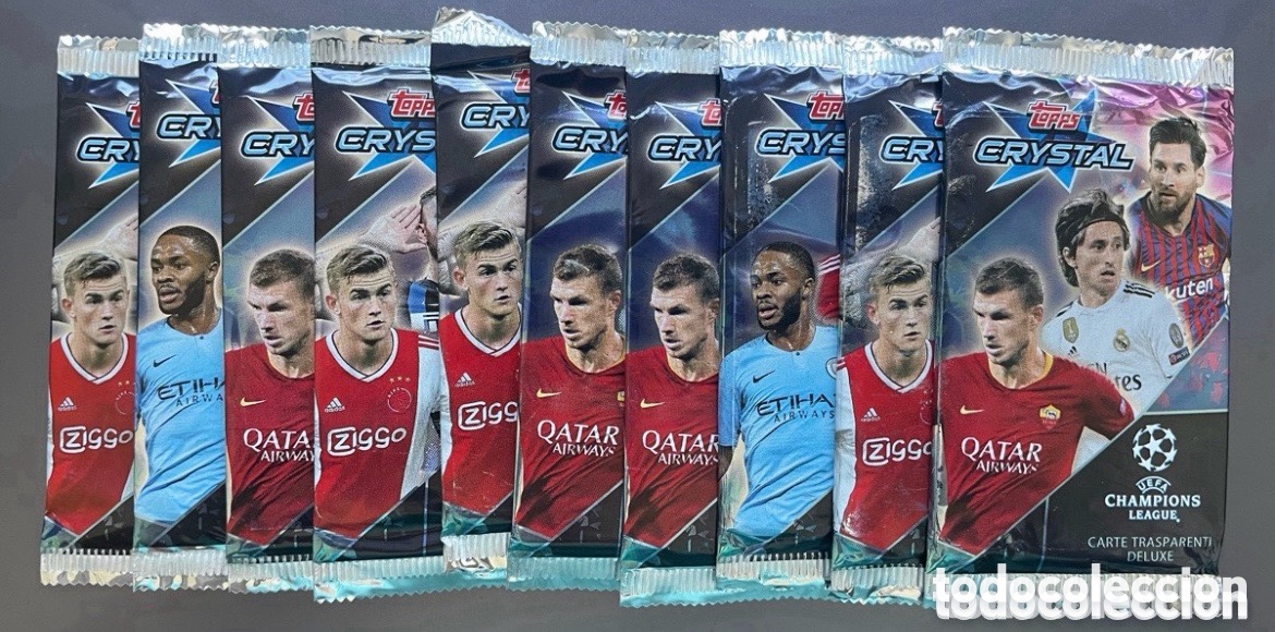 Football Stickers: Lote 10 sobres Topps Crystal 2018-19 2019 2020