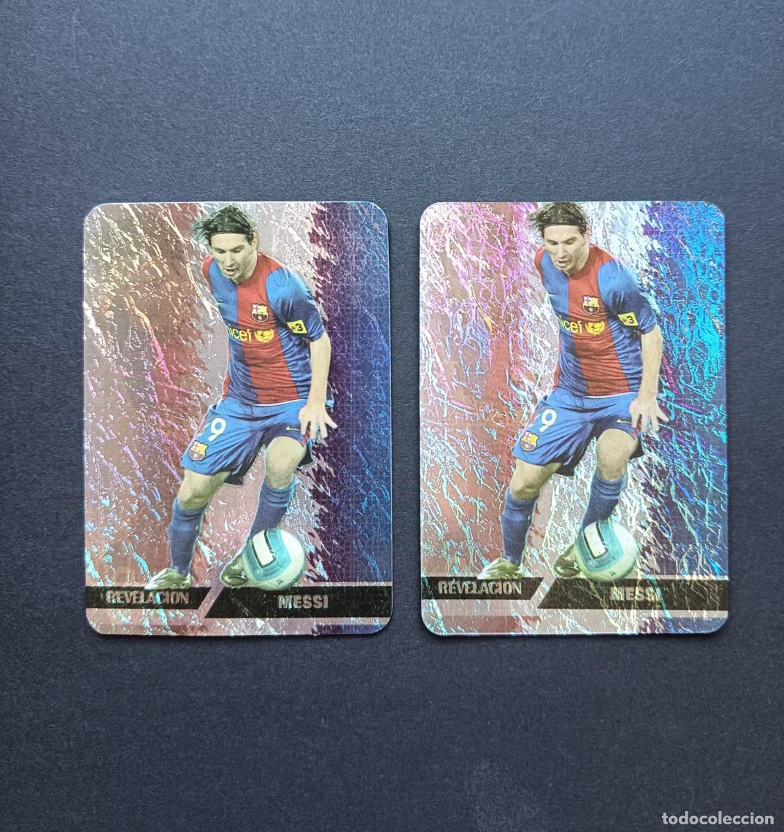Cromos de F&uacute;tbol: 2x 542 MESSI JASPEADO REVELACION 2007 FC BARCELONA MUNDICROMO FICHAS LIGA 2008