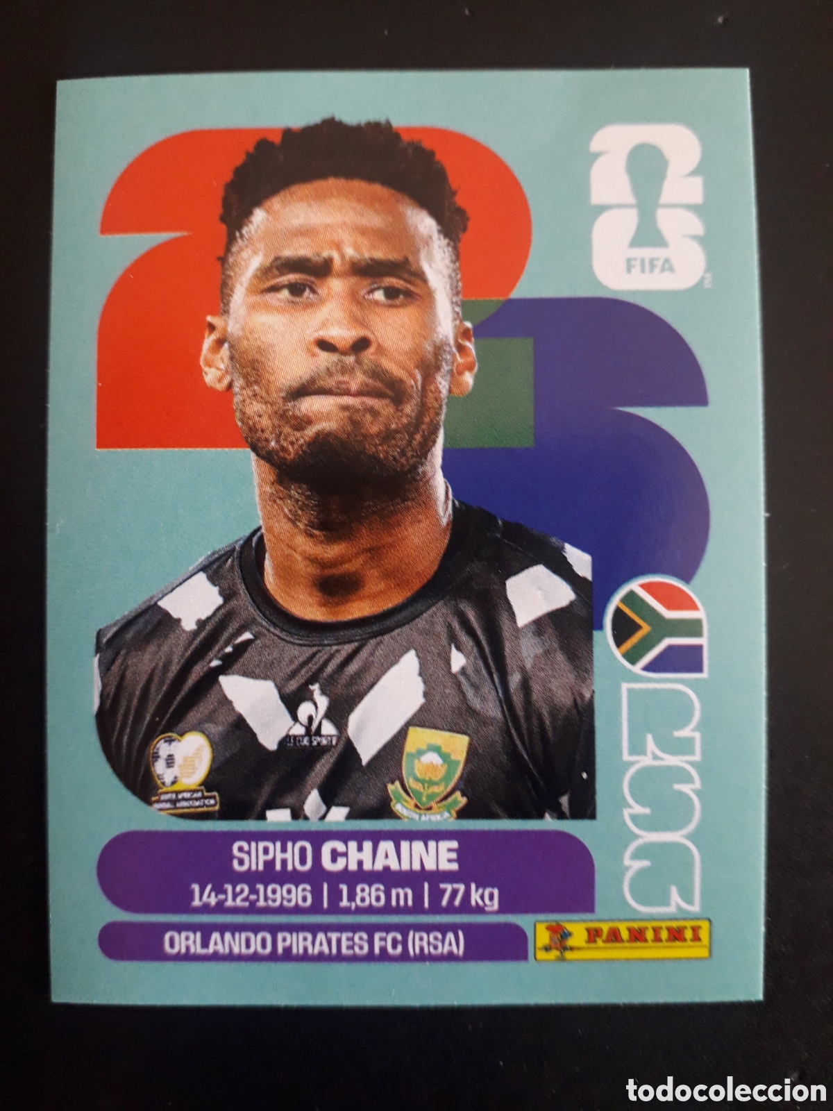 Cromos de F&uacute;tbol: CHAINE SUD&Aacute;FRICA RSA 3 MUNDIAL F&Uacute;TBOL 2026 FIFA WORLD CUP PANINI SIN PEGAR PEDIDO M&Iacute;NIMO 3&euro;